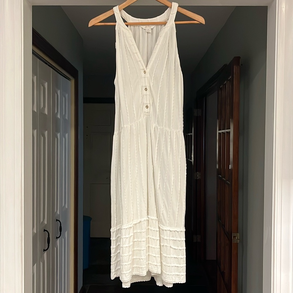 Lilly Pulitzer Lightweight 100% Cotton White Sleeveless Swing Dress Size M